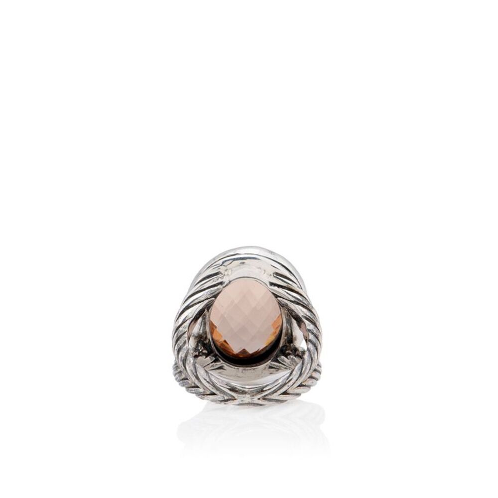 Daivd Yurman Sterling Silver Morganite Oval Ring - Size 6 1/2 - Picture 3 of 4